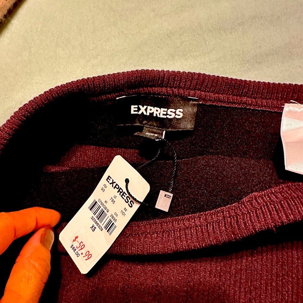 Express midi skirt wine color